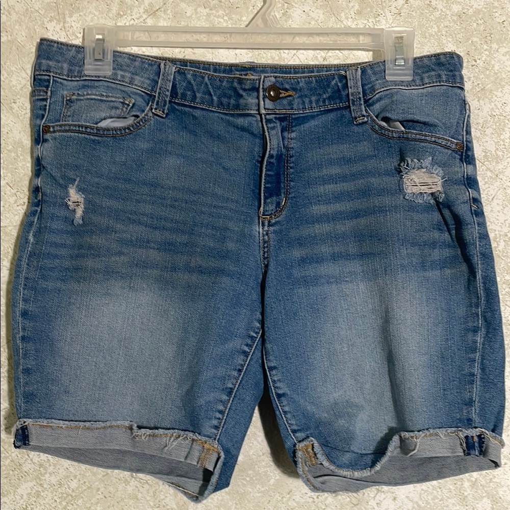 Arizona Jean Company Blue Distressed Jean Shorts